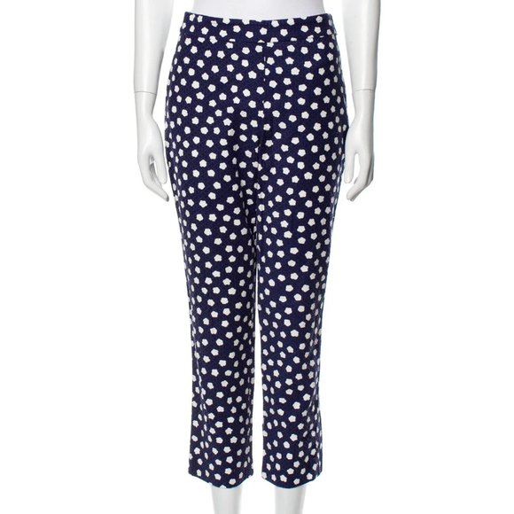 SOLD ON EBAY Kate Spade Cloud Dot Jacquard Pant in French Navy/Fresh White size0 - Picture 2 of 6
